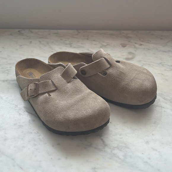 Birkenstock Boston Suede Clogs – Taupe | Size US 6–6.5 / EU 37 - Picture 1 of 7